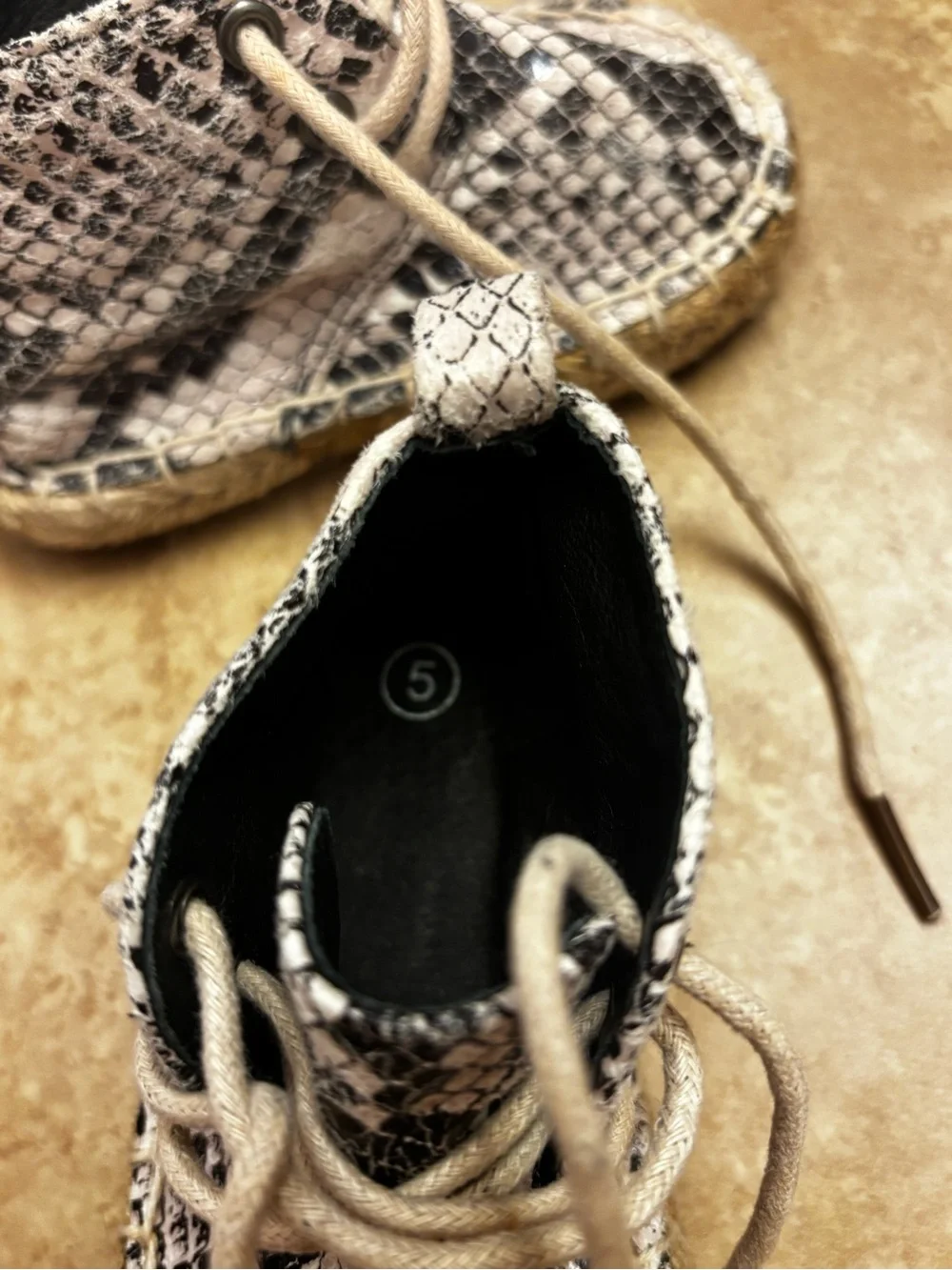 Toddler Snake-Print Espadrille Booties - Black & White